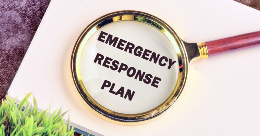magnifying glass with words Emergency Response Plan, representing EPCRA