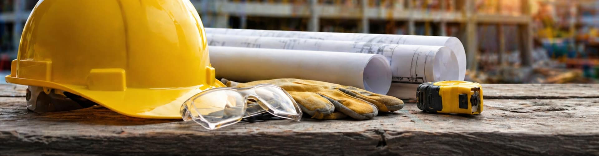 helmet, gloves on construction site, concept of OSHA violations